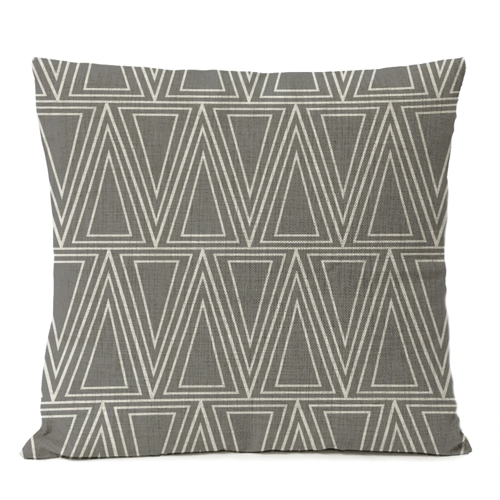 Nordic Черный, серый цвет с геометрическим принтом, накидка для подушки, в виде геометрических фигур Лен серый Чехол дома декоративные подушки в полоску чехол для подушки