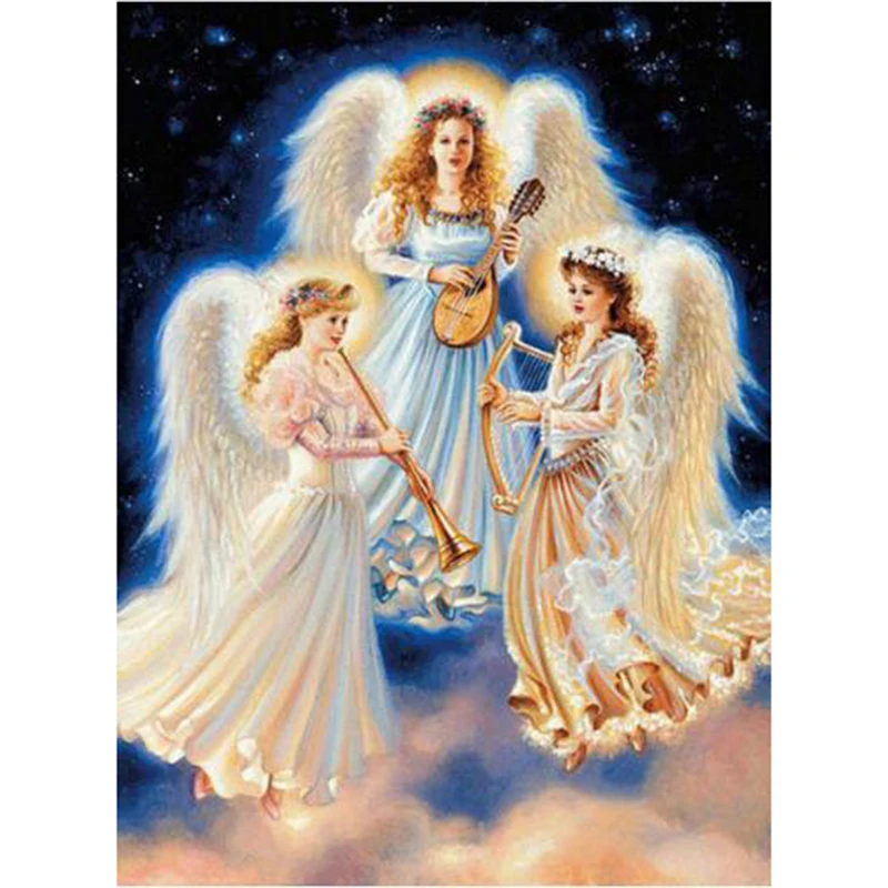 

5D DIY Diamond Painting Cross Stitch Full Round Beautiful Angel Diamond Embroidery Kit Rhinestones Home Art Decor zz072
