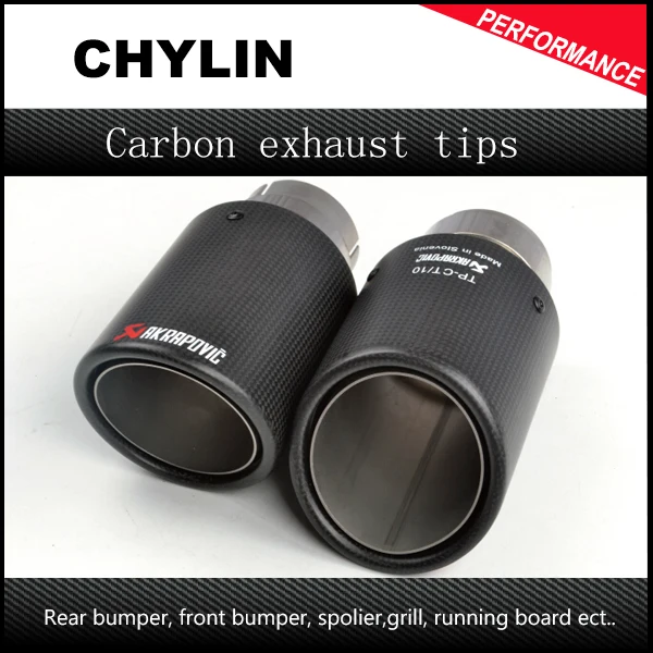 Prix Entrée de style de voiture 51mm à la sortie 89mm pointe d échappement en carbone Akrapovic, pointe de silencieux Akrapovic d échappement