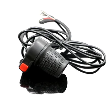 

24V 36V 48V Electric Bike Throttle Half gas throttle Black Color with red on/off light Handlebar Grip controller wire Connector