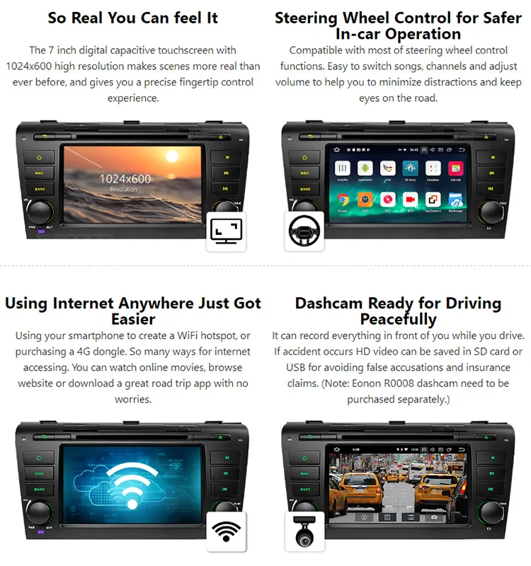 Excellent 7" Android 8.0 Oreo OS Car DVD Multimedia Navigation GPS Radio for Mazda 3 2004-2009 with PIP Multi-Tasking Function Support 6 Excellent 7" Android 8.0 Oreo OS Car DVD Multimedia Navigation GPS Radio for Mazda 3 2004-2009 with PIP Multi-Tasking Function Support 6