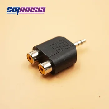 

Smonisia 10pcs 3.5MM to two RCA plugs seat 3.5 to double lotus female 2RCA audio adapter connector