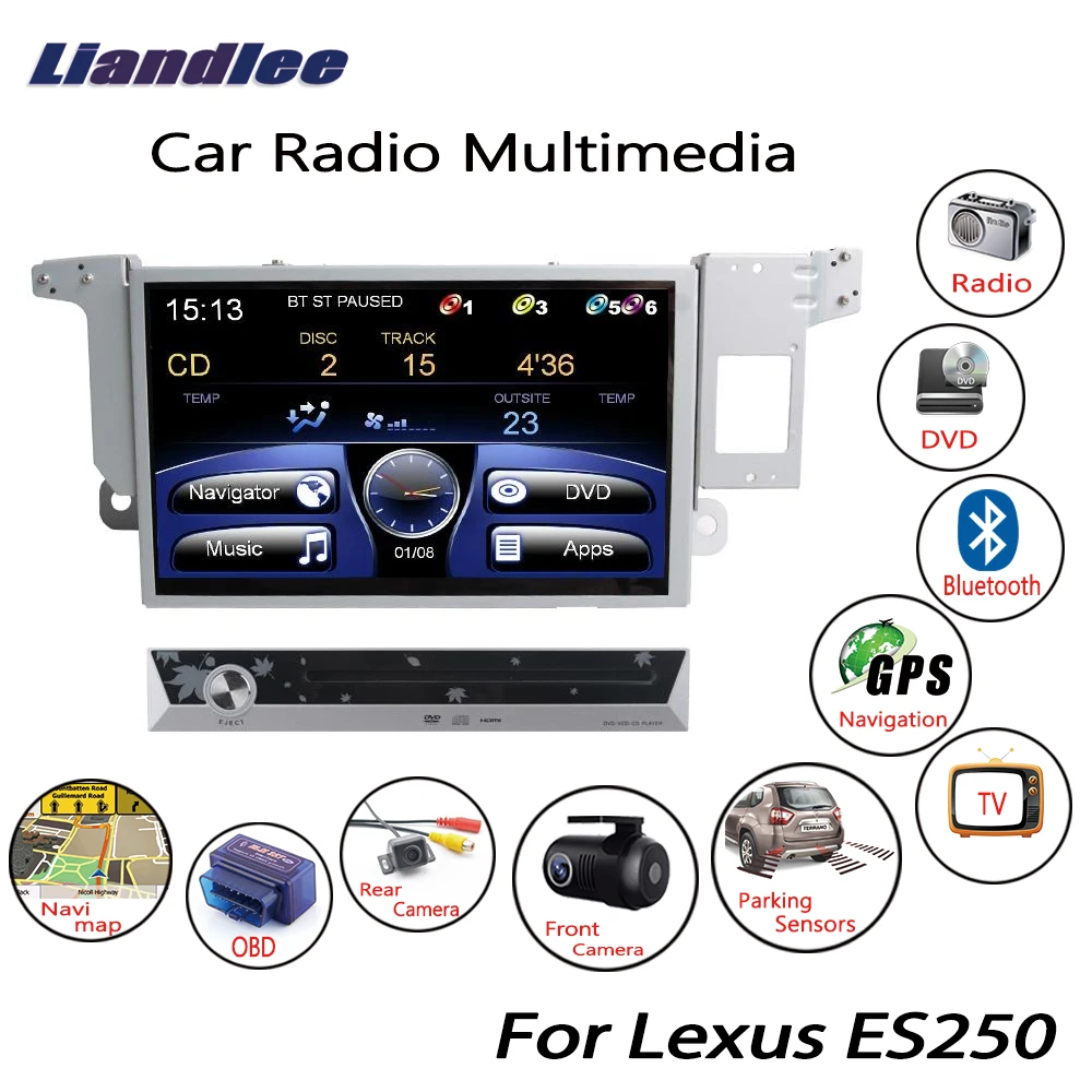Cheap Liandlee For Lexus ES250 2012~2015 Wince Car Radio CD DVD Player GPS Navi Navigation Maps Camera OBD TV Screen Media 9
