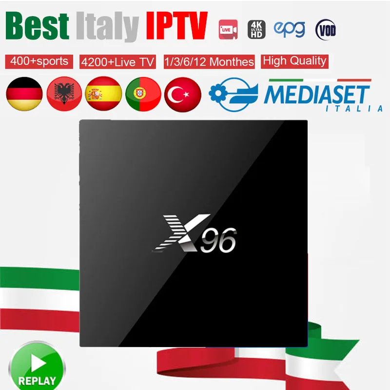 

X96 Android box + iptv italian m3u subscription Germany Spain Portugal Europe IPTV 5500 Live TV Vod S905X 1G8G 2G16G SAMRT TV