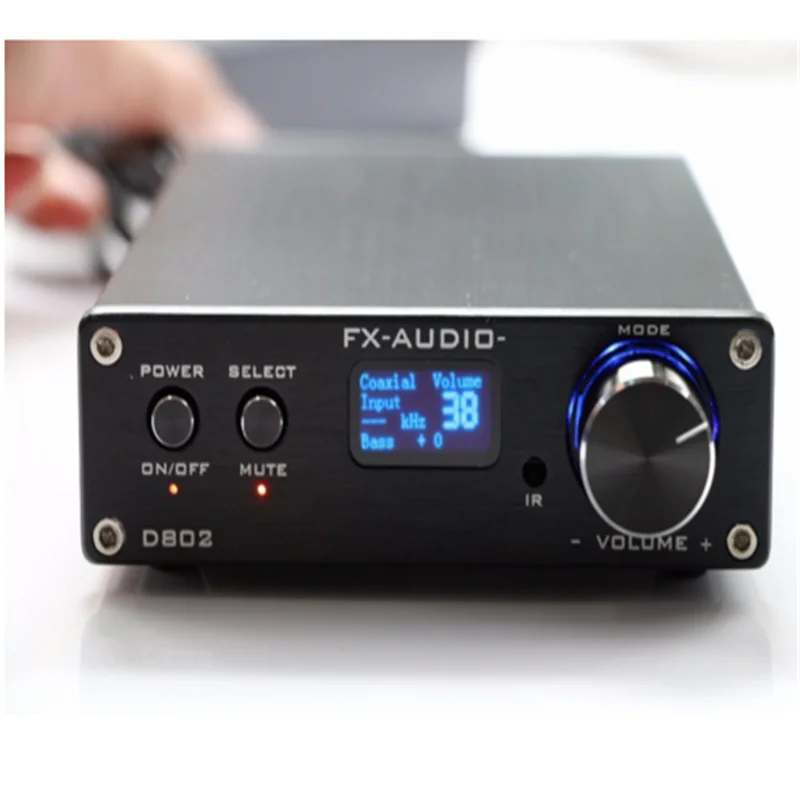 D802 STA326 80W+80W Remote Control Input USB/Coaxial/Optical HiFi 2.0 Pure Digital Audio Amplifier 24Bit/192KHz OLED Display