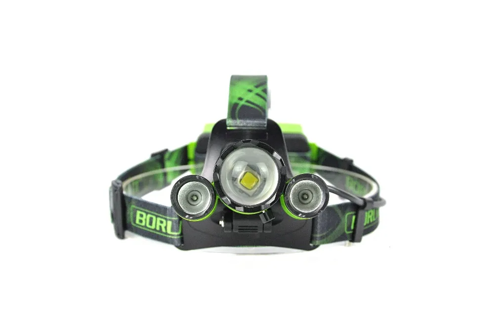 Boruit Searchlight for hunting Lantern on the forehead Front Head Light led head lamp usb rechargeable 3 led bicycle headlight Power by 18650