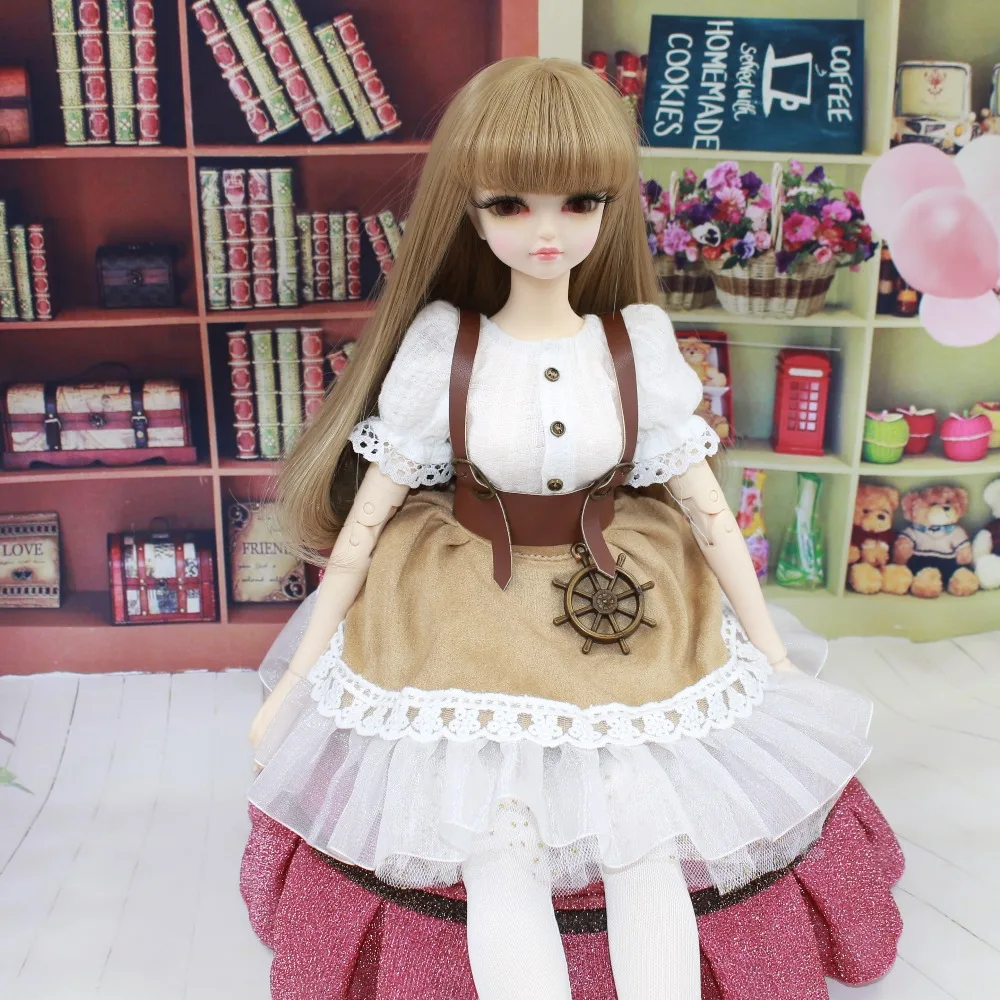 Bjd white color dress For Doll Popovy Sisters