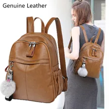 

2018 Genuine cow skin leather women casual small packet preppy style girls rucksacks female shopping bags travel ladies backpack