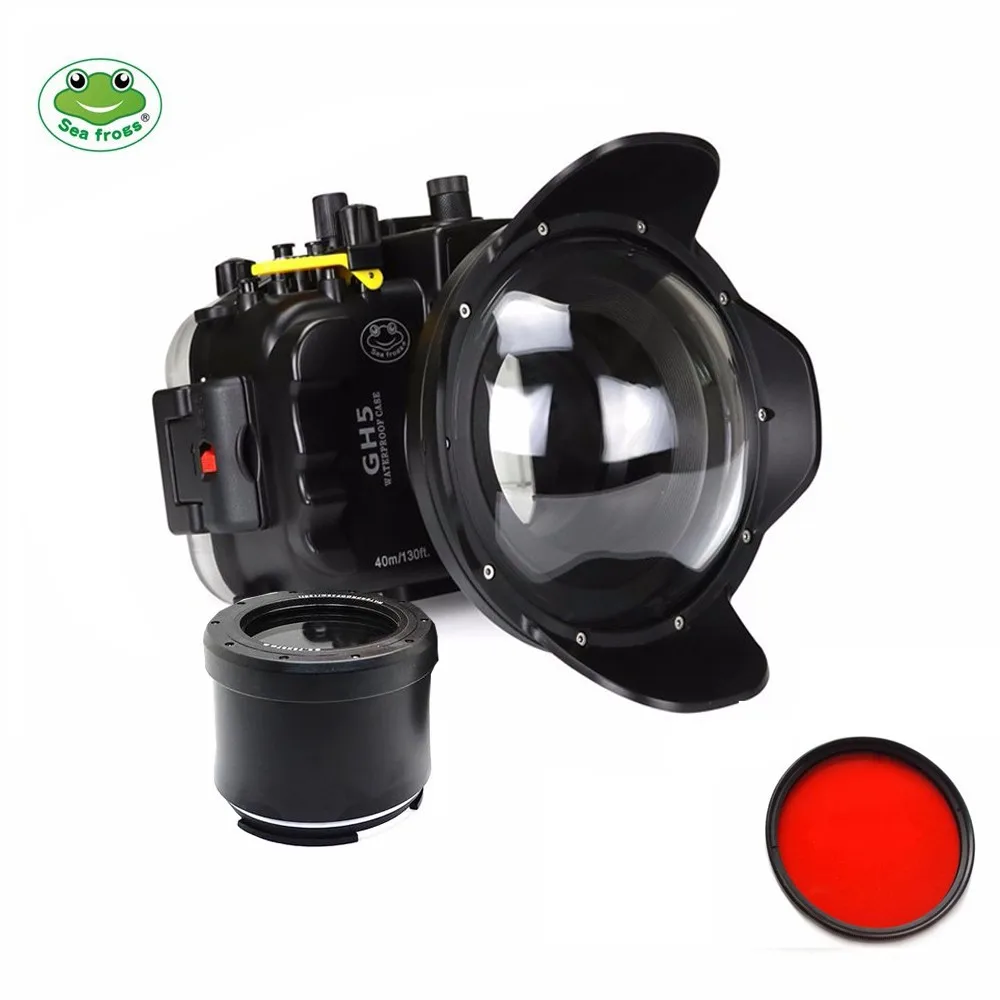 

Seafrogs 40m/130ft Underwater Waterproof Camera Housing Case for Panasonnic GH5,Camera Bag w/ Fisheye + Tray for Panasonnic GH5