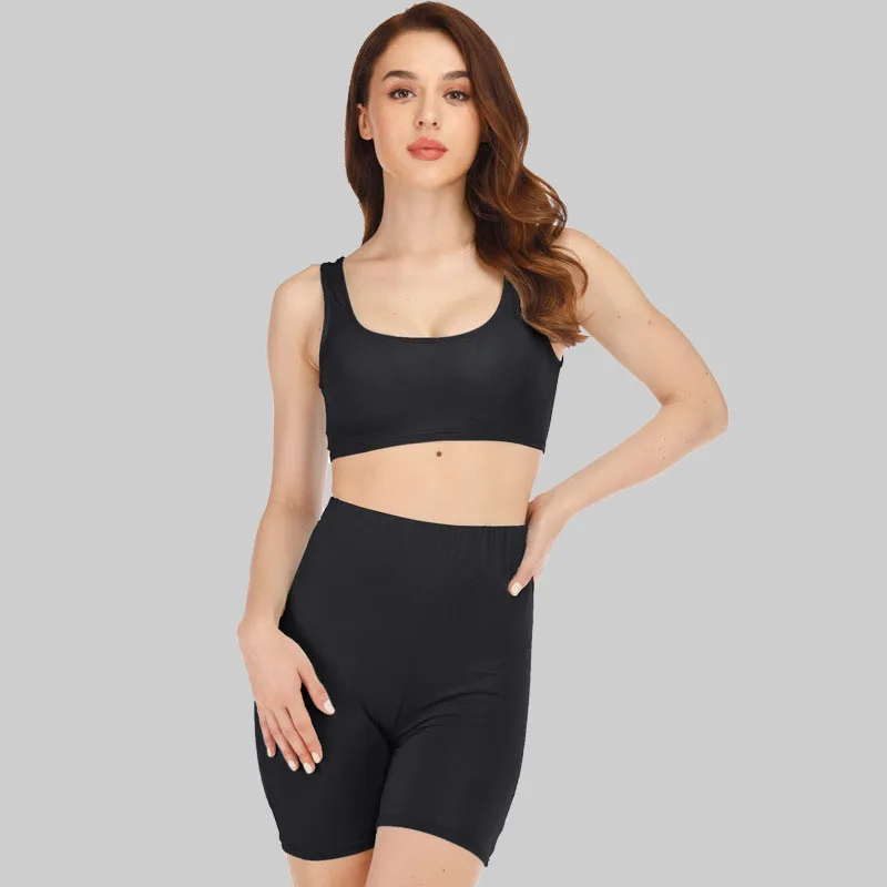 

New Sports Wear for Women Gym Sports Vest Bottoming Shirt Sexy Short Paragraph Pants 2 Piece Set Women Workout Clothes