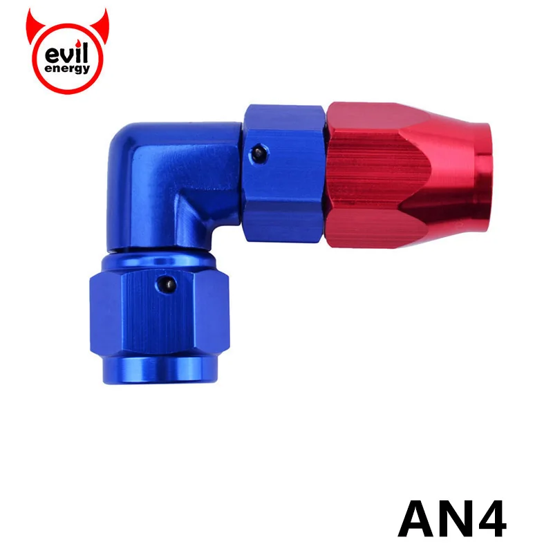 evil energy AN 4 Oil Fittings 90 Degree Aluminum Fitting Enforced Hose End Fuel Line Adapter Cooler | Автомобили и мотоциклы