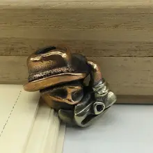 EDC инструменты латунный нож бусины Медный носорог Череп Бусы на шнурок Паракорд нож брелок инструмент кулон#79