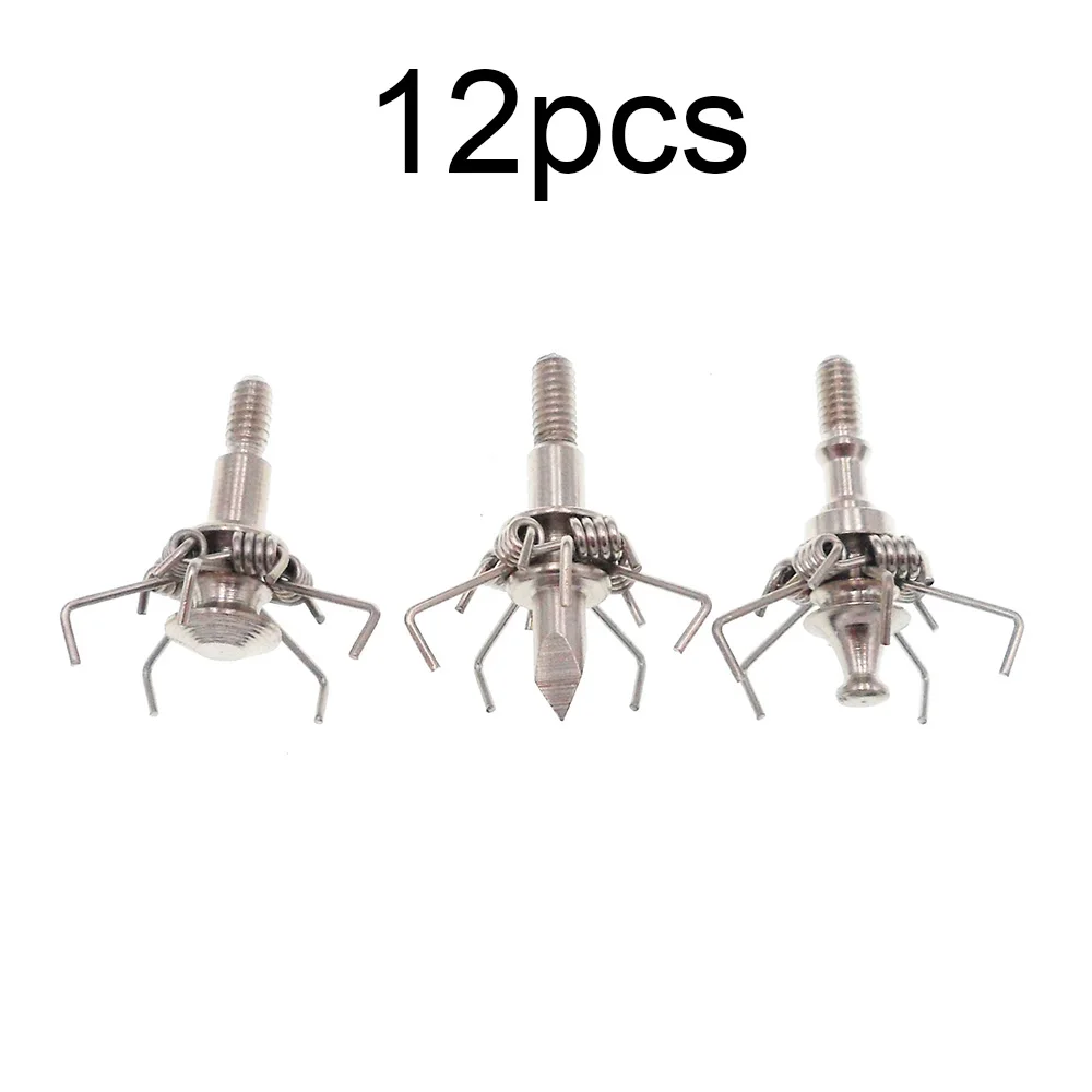 12pcs Archery Broadheads Judo Arrowheads Hunting Paw Points Steel Tips