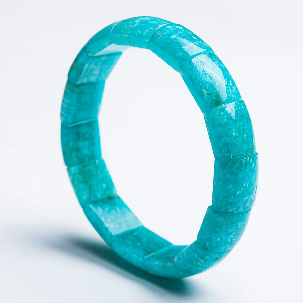 

Top Quality Natural Green Amazonite Gemstone Crystal Rectangle Beads Stretch Bracelets 13x7mm Women Gift AAAA Drop Shipping