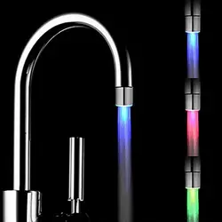 Магия 3 вида цветов RGB Glow светодиодный свет вода кран Температура Сенсор управления светодиодный кран с кран перепускной клапан Адаптер