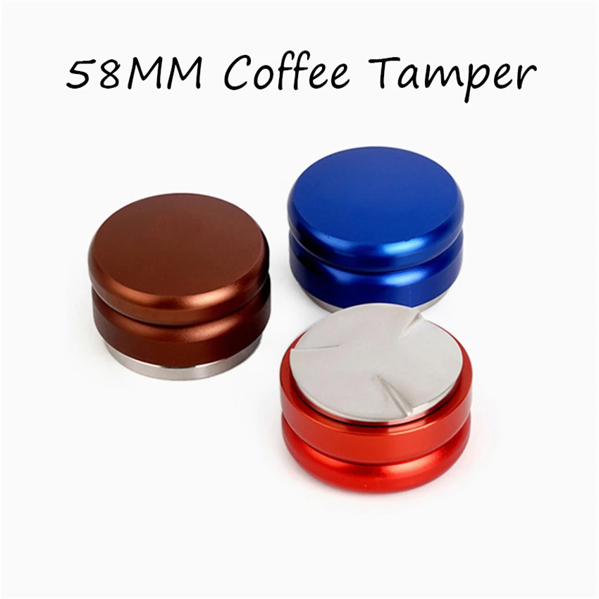 

58/58.35mm Stainless Steel Macaron Coffee Tamper Powder Hammer Espresso Tamper Three Angled Slopes Coffee Distributor Accessories