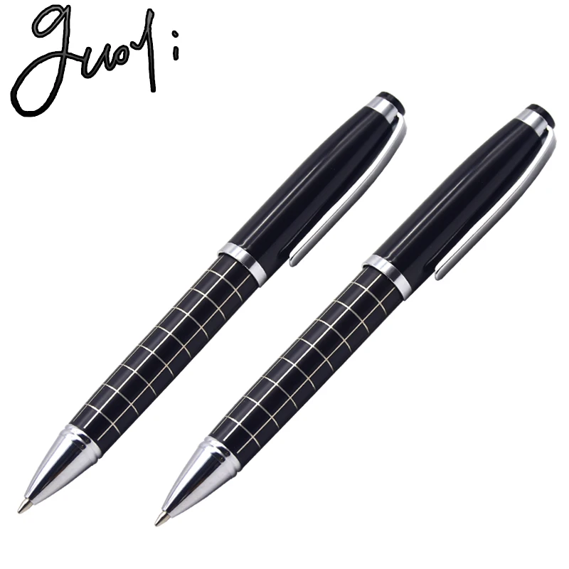 Guoyi B021 черный плед шариковая ручка бизнес-подарок в простом стиле 0,7mm перо металлические вращающиеся ручки студент кан