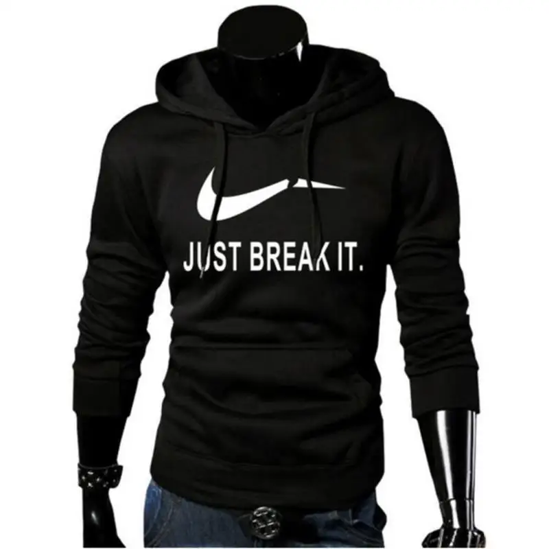 Осень 2017 г. модные Для Мужчин's Толстовки Just break it принт Толстовка мужчин хип-хоп