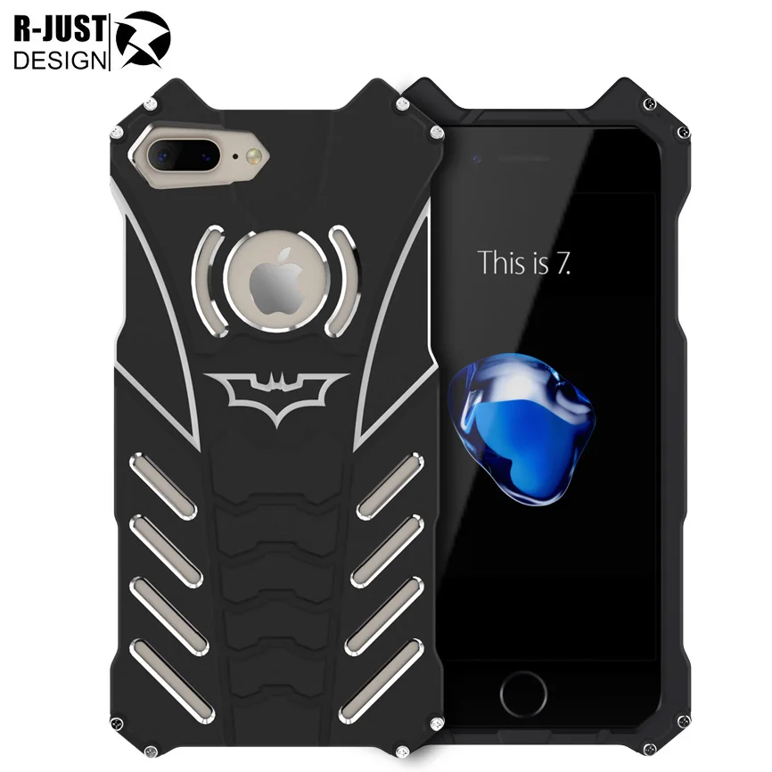 R-Just Batman for Apple iPhone 7 8 Plus Aluminum Metal Cover Preminum Rugged Armor Shockproof Heavy Duty Phone Cases | Мобильные
