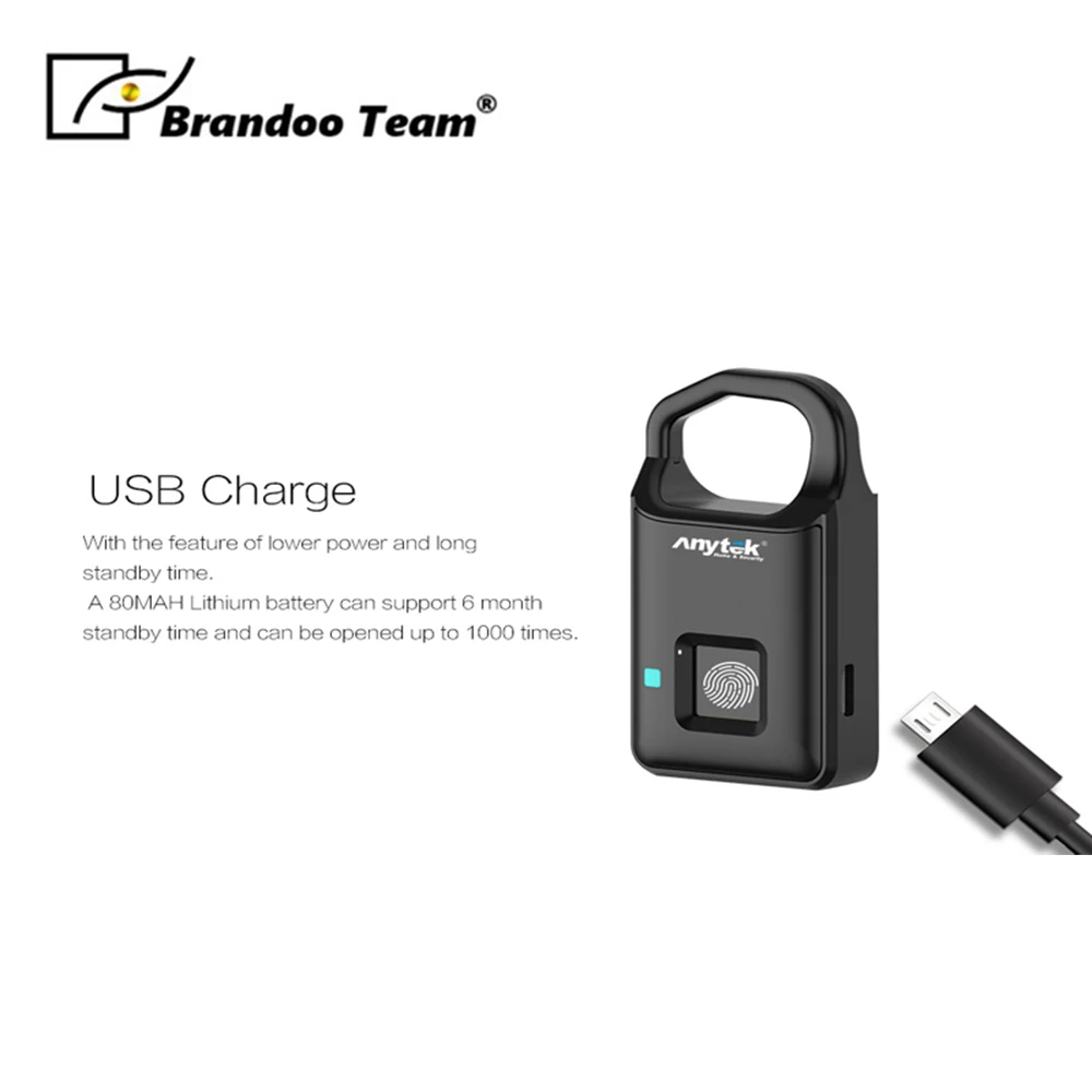 

Free shipping Cheap USB Rechargeable fingerprint Padlock Door Luggage Case Anti-Theft Security biometric fingerprint lock