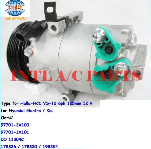 

97701-3X100 97701-3X101 977013X100 977013X101 CO 11304C VS-12 VS12 AIR ac compressor for Hyundai Elantra/Kia Soul 2011-2013