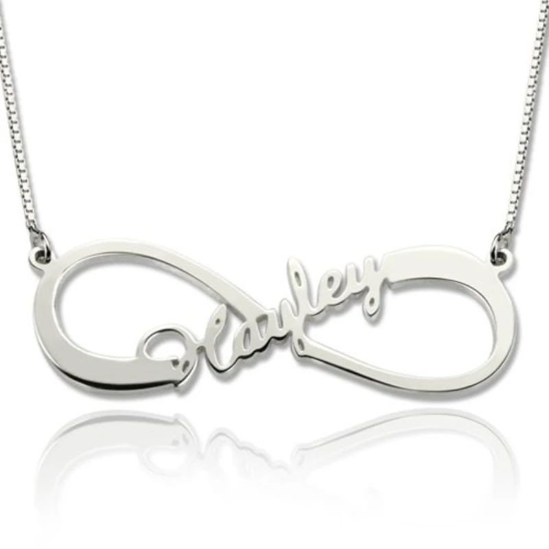 

Personalized DIY Russian Arabic Name Necklace 925 Sterling Silver Infinity Necklaces & Pendants Best Birthday Gift For Women