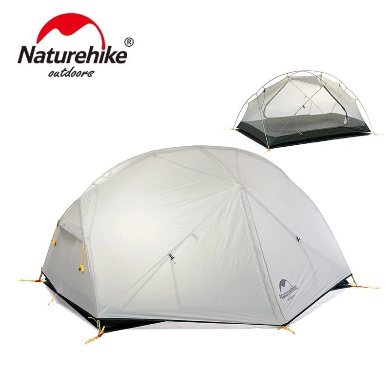 Barraca de Acampamento ao ar Naturehike Tenda Ultraleve Mongar 20d Nylon 1 2 Pessoas Livre Dupla Camada 3 Estações Caminhadas Tenda Turista Tenda
