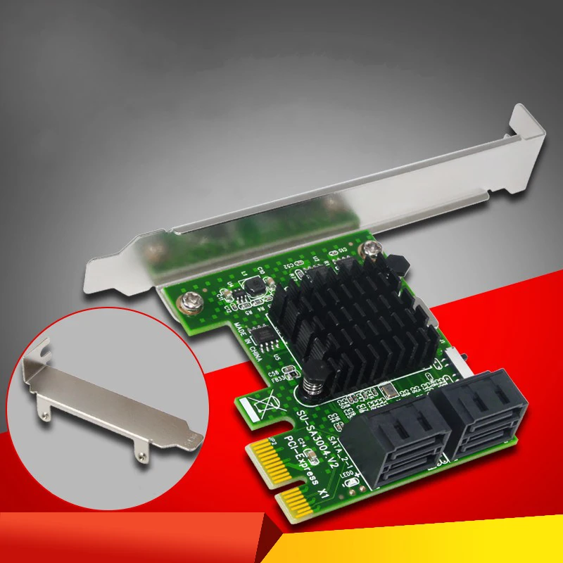 4 портовая SATA Плата расширения SATA3.0 6 ГБ PCI Express 1X E к III|Платы расширения| |