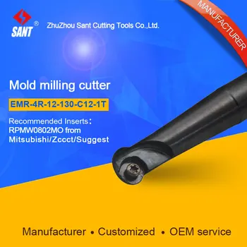 

SANT Indexable Milling cutter mold milling tools EMR-4R-12-130-C12-1T match with cnc carbide inserts RPMW0802MO