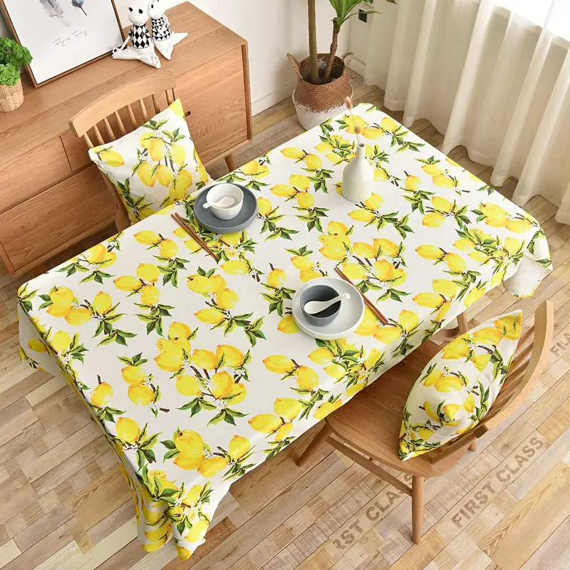 

lemon Tablecloth Rectangular Cover Nordic Living Room British Waterproof Coffee Table Mat Oilproof Thick Rectangular