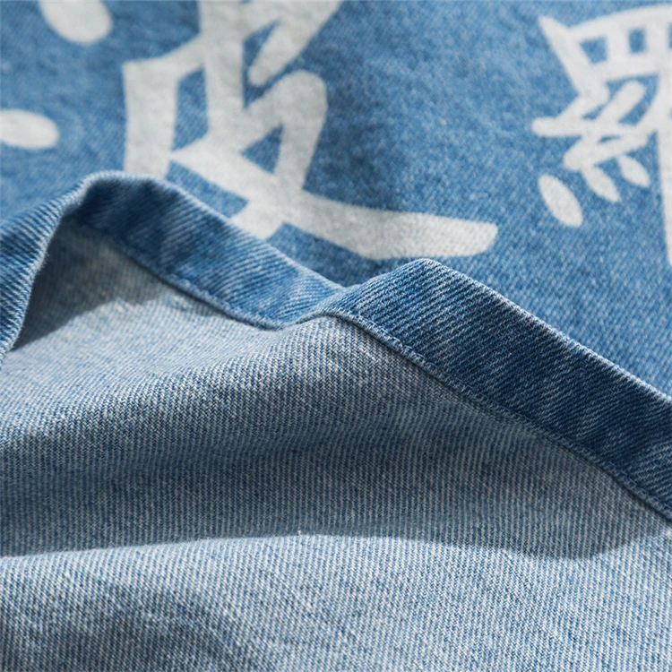Китайское буддийское Писание принт кимоно кардиган японское кимоно мужская куртка уличная Мужская s кимоно джинсовая куртка для мужчин DA081