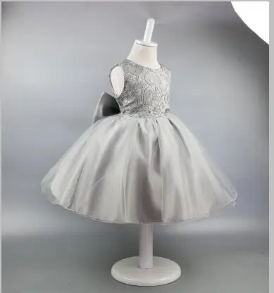 

2019 New Girls Pearls Birthday Wedding Party Princess Dresses Kids White Tutu Mesh Costume Flower Girl Dress Children Clothes