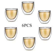 Double paroi verre clair à la main résistant à la chaleur thé boisson tasses boisson saine tasse café tasses isolé verre à liqueur