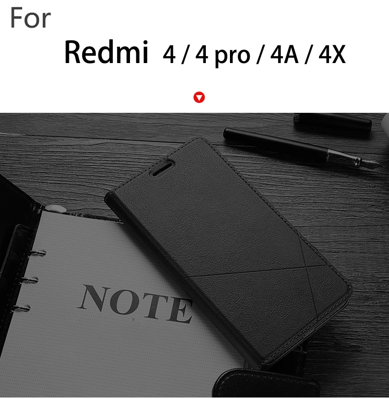 Кожаный чехол ручной работы для Xiaomi Redmi 4/Redmi 4 Pro/Redmi 4X и 4A модный флип-чехол из искусственной кожи с отделениями для карт и подставкой