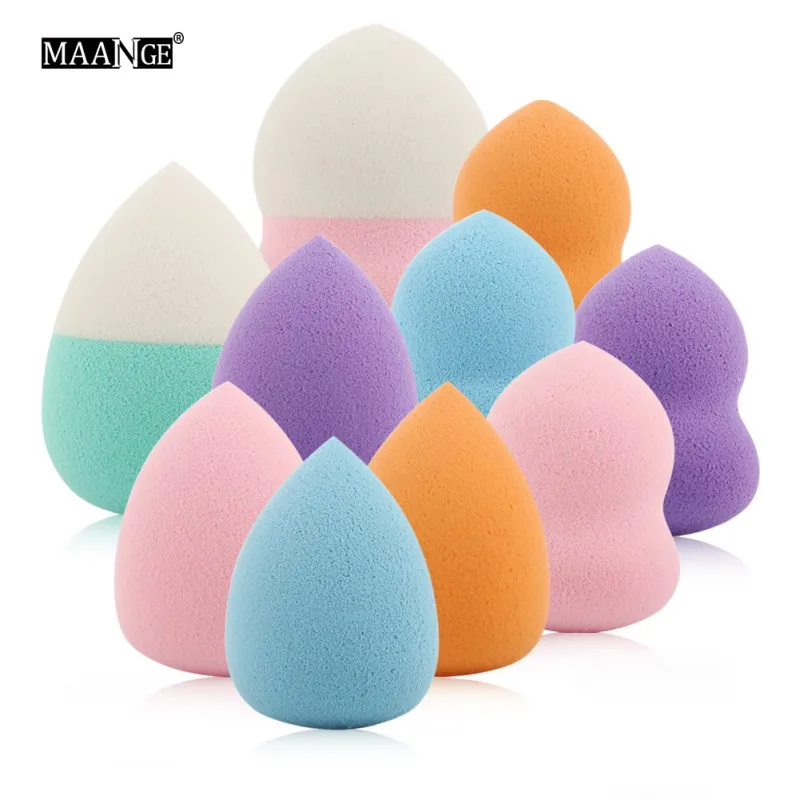 MAANGE 10Pcs/set Beauty Makeup Sponge Puff Foundation Base Liquid Powder Drop Shape Face