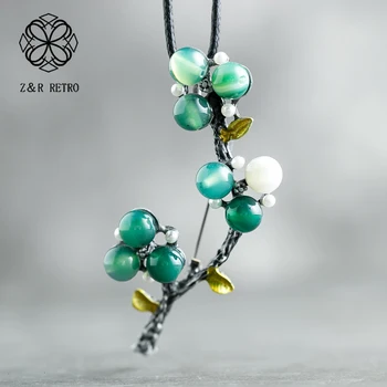 

Vintage Plant Jewelry Beads Pendant Necklace for Women Sweater Accessories necklaces & pendants Long Chain Suspension Jewellery