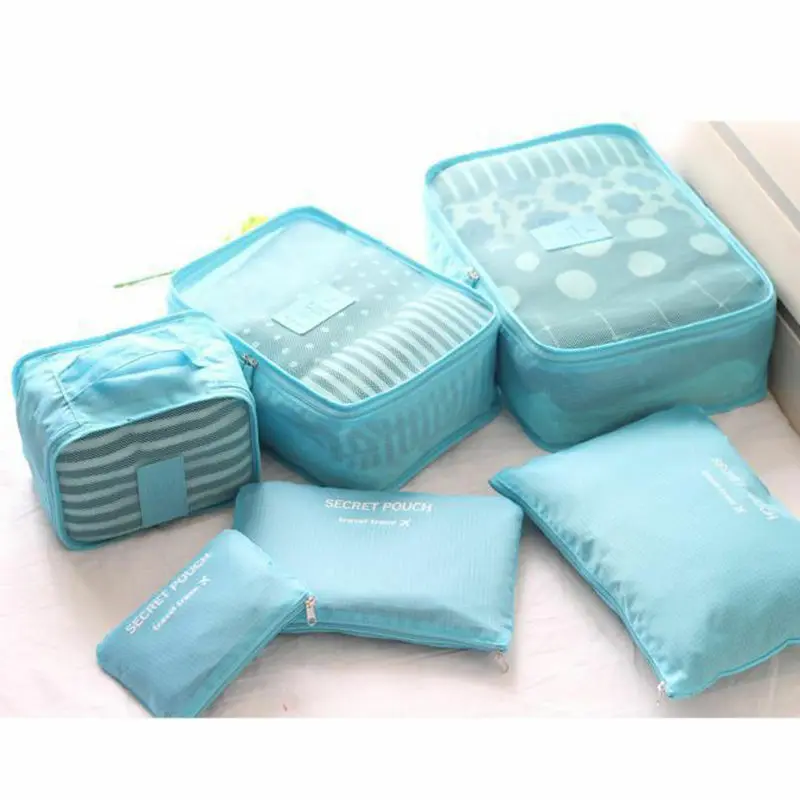6pcs/set Luggage Organizer Bag Large Waterproof Travel Accessories Polyester Packing Cubes Organiser For Clothing Storage Bags | Дом и сад