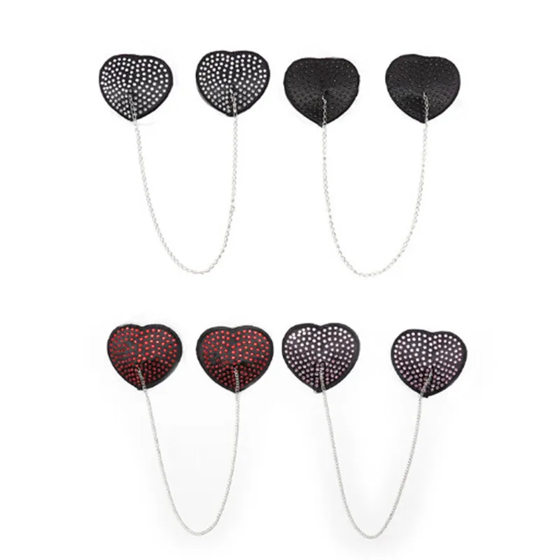 

2Pcs Chain Nipple Cover Women Reusable Breast Wear Silicone Nipple Pasties Stickers Bra Pads