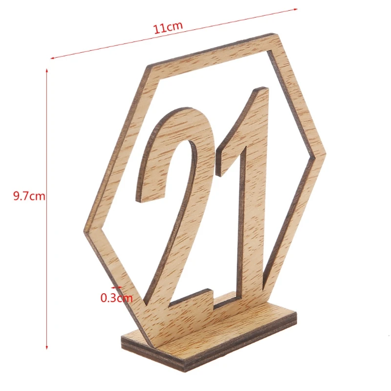 20 штук 21-40 шестигранный стол Количество Свадебный деревянный знак стоять Приём Centerpiece-M14