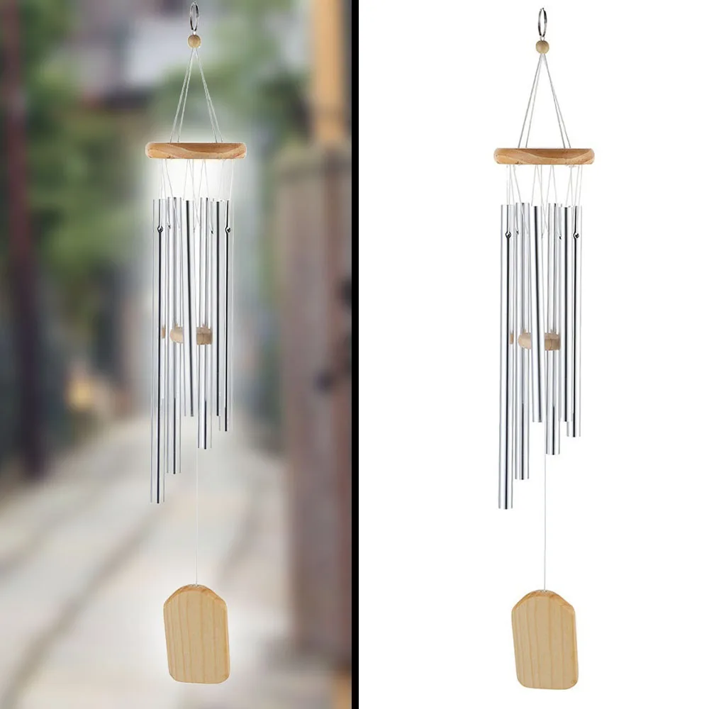 1pc Metal Wind Chimes 6 Tubes Antirust Wind Chime Garden Outdoor Chapel Yard Windbells Hanging Home Decor