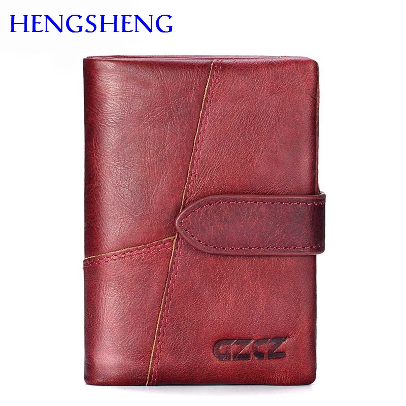 

Hengsheng Cow leather women wallet with 100% genuine leather women long wallet for fashion ladies red short wallet women wallets