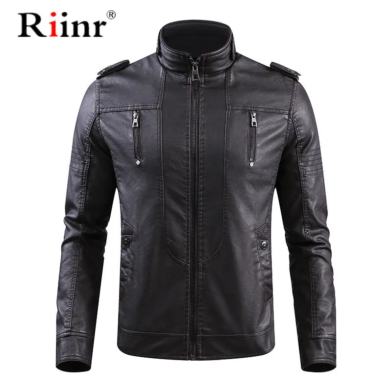 Мужская одежда, пальто из искусственной кожи, куртка из искусственной кожи, Мужская Высококачественная теплая ветрозащитная куртка из искусственной кожи, Кожаная Мотоциклетная L-6XL, 3 цвета