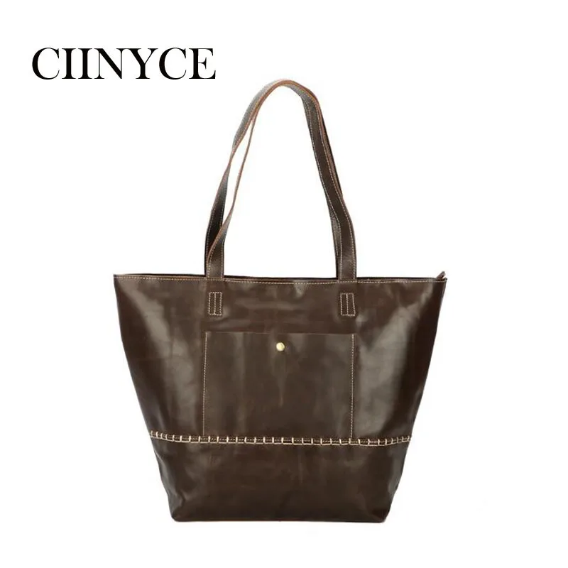 

Brand women genuine leather female Nature Skin shoulder with large capacity ladies handbag high quality Casual Tote bags