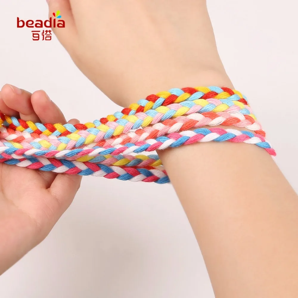 

2017 New Fashion 5M/bag Polyester cotton knitting rope line multiple Color Width 7mm for DIY Jewelry Accessories Making