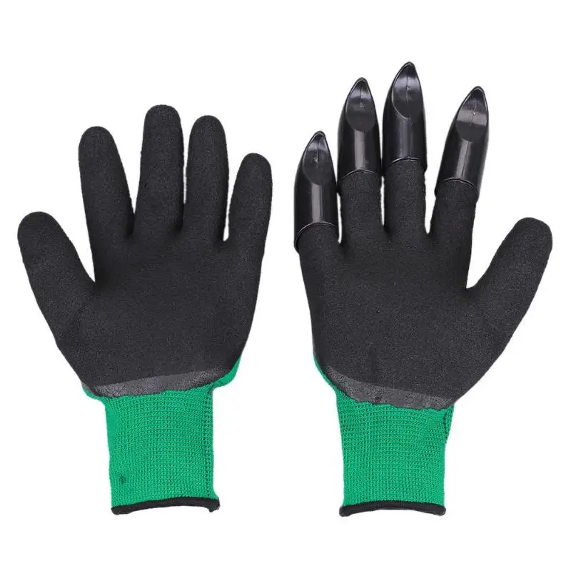 1 пара садовых перчаток 4 правой руки коготь кончик пальца ABS латексные перчатки быстрая раскопка завод для домашняя теплица копания растений - Цвет: Зеленый