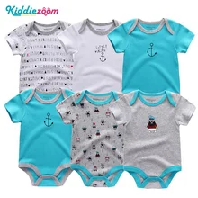 6 шт./компл. супер мягкие хлопковые комбинезоны унисекс Комбинезоны Одежда для новорожденных Roupas de bebe Infantis комплекты одежды для мальчиков