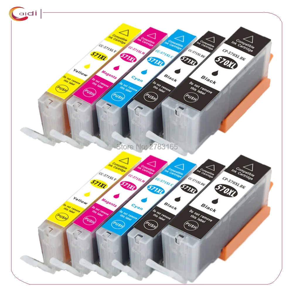 10Pack Compatible Canon PGI 570 PGBK CLI 571 ink cartridge For canon PIXMA MG7750 MG7751 MG7752