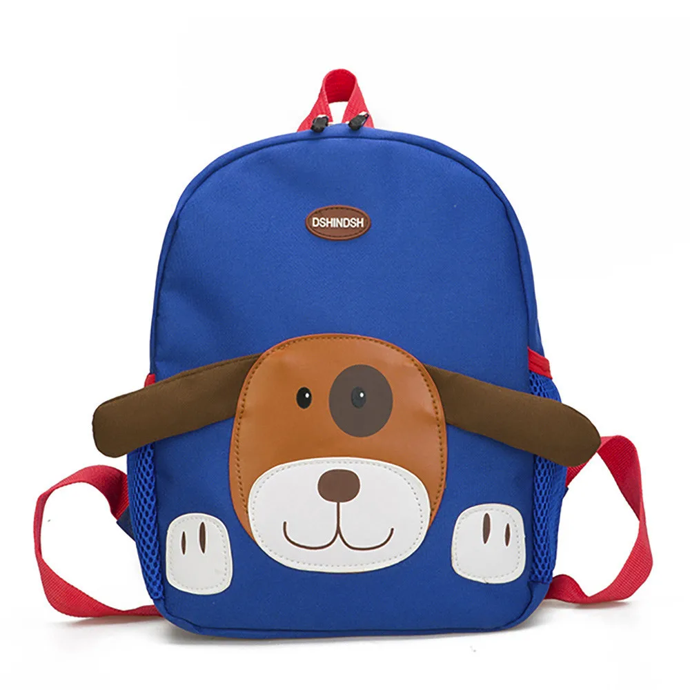 Canvas Cute Backpack Baby Boys Girls Kids Bag Dog Pattern Cartoon