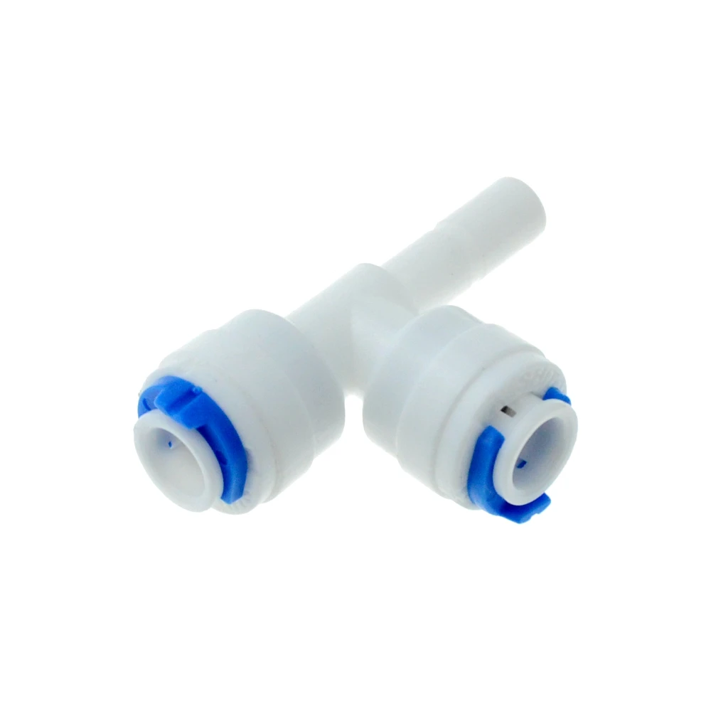 

T Shape 3 Way RO Water 1/4" 3/8"OD Hose Coupling 1/4" 3/8" Pipe Reverse Osmosis Aquarium System Plastic Quick Fitting Connector