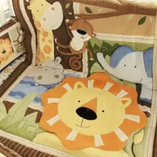 Новинка, 8 шт., детская кроватка, Комплект постельного белья, одеяло в джунглях, бампер, лист пыли, рюшами, сумка для подгузников, 5 предметов для маленьких мальчиков